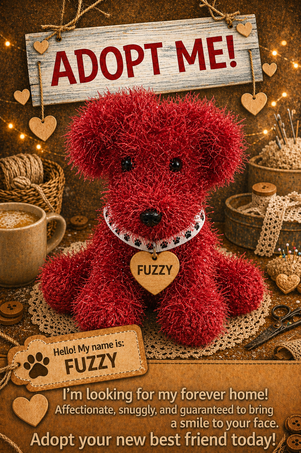 Adopt a Dog – Fuzzy – 22cm