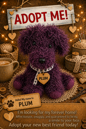 Adopt a Dog - Plum - 20cm