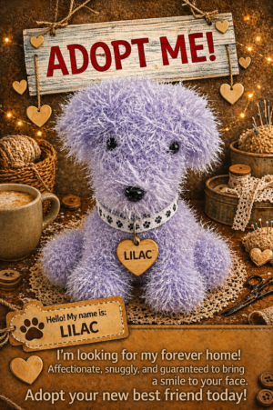 Adopt a Dog - Lilac - 20cm