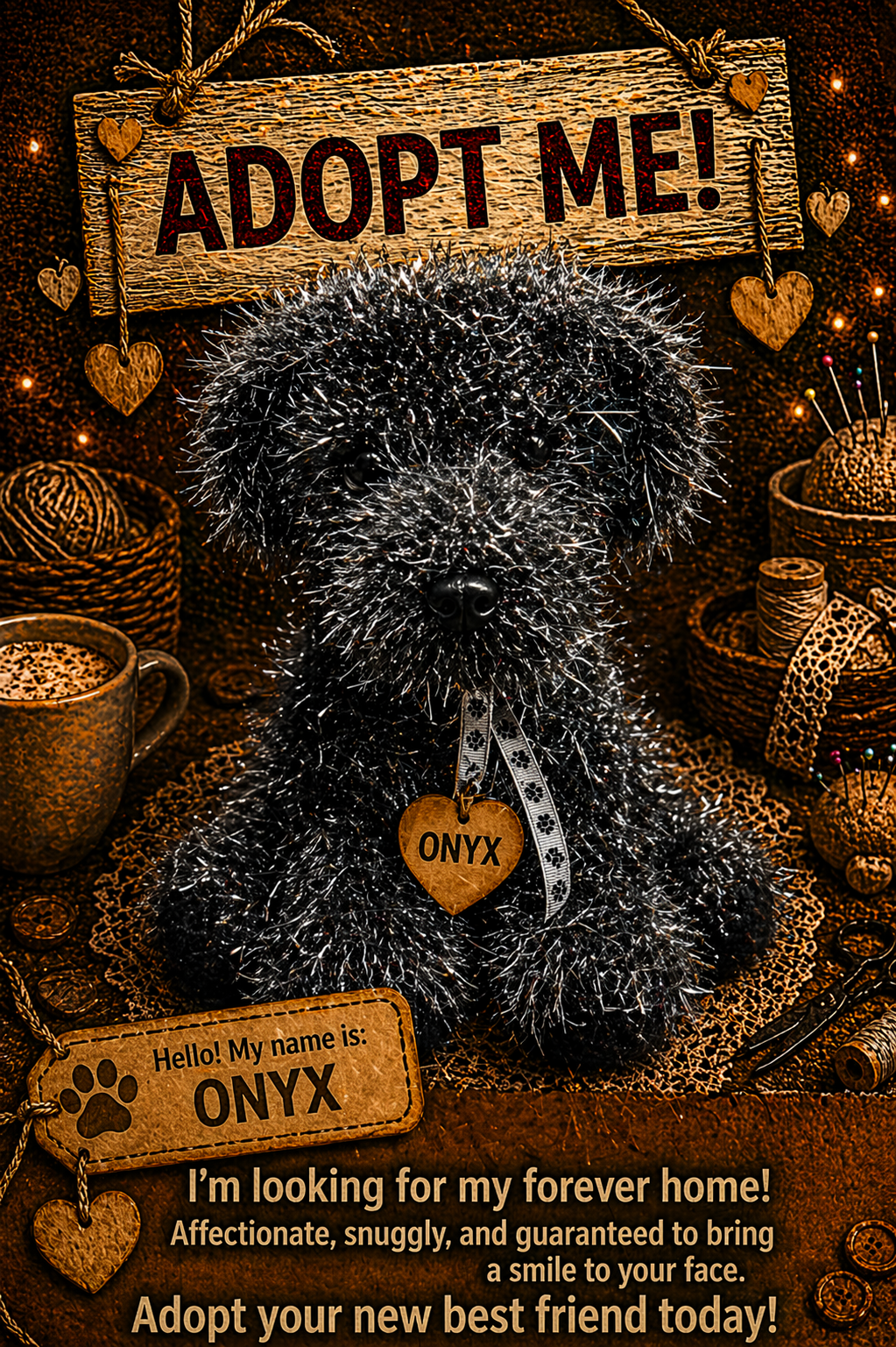 Adopt a Dog - Onyx - 20cm