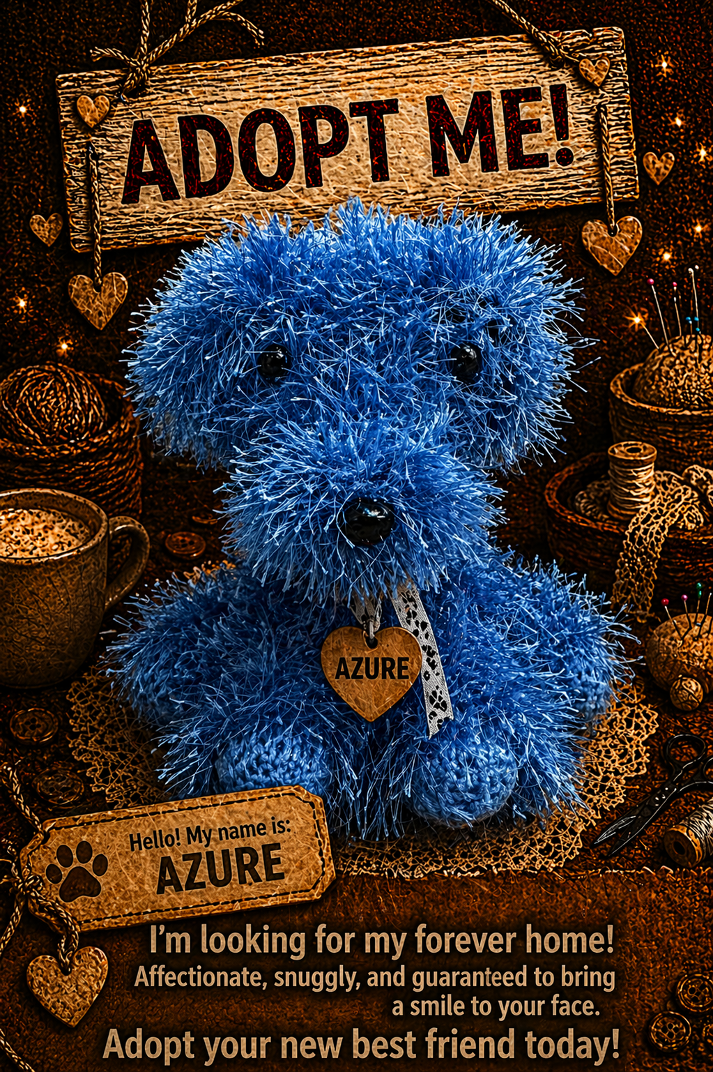 Adopt a Dog - Azure - 20cm