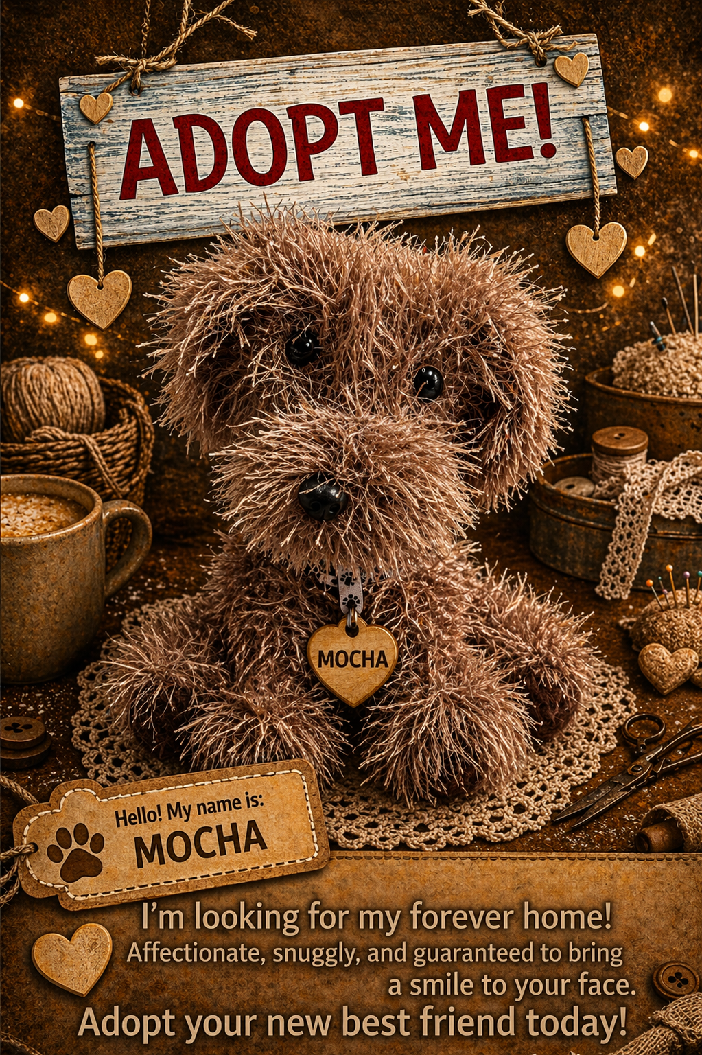 Adopt a Dog - Mocha - 20cm