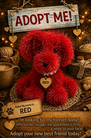 Adopt a Dog - Red - 20cm