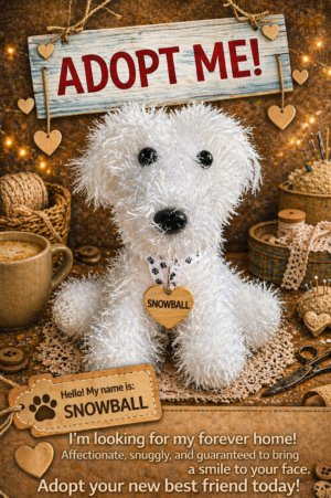 Adopt a Dog - Snowball - 17cm