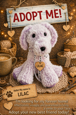 Adopt a Dog - Lilac - 25cm