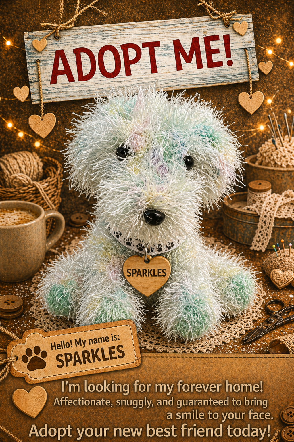 Adopt a Dog - Sparkles - 22cm