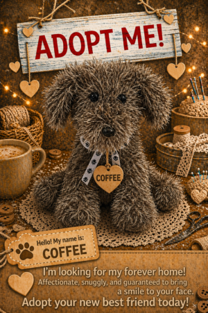 Adopt a Dog - Coffee - 20cm