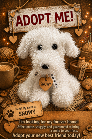 Adopt a Dog - Snowy - 16cm