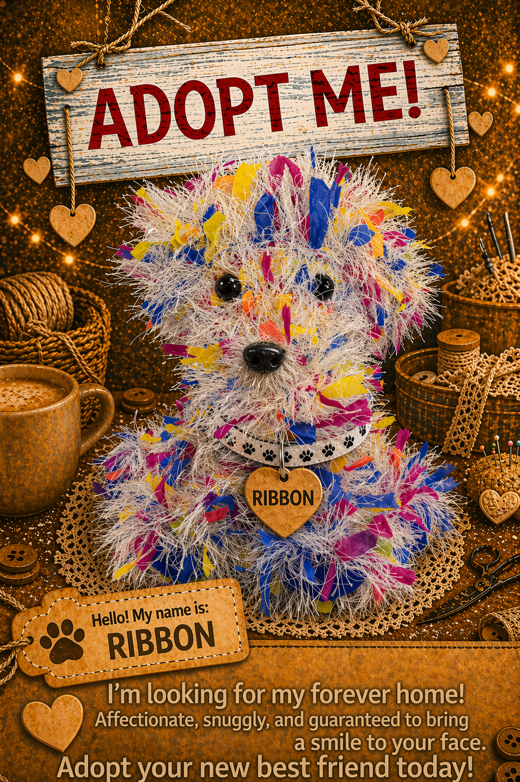 Adopt a Dog - Ribbon - 20cm