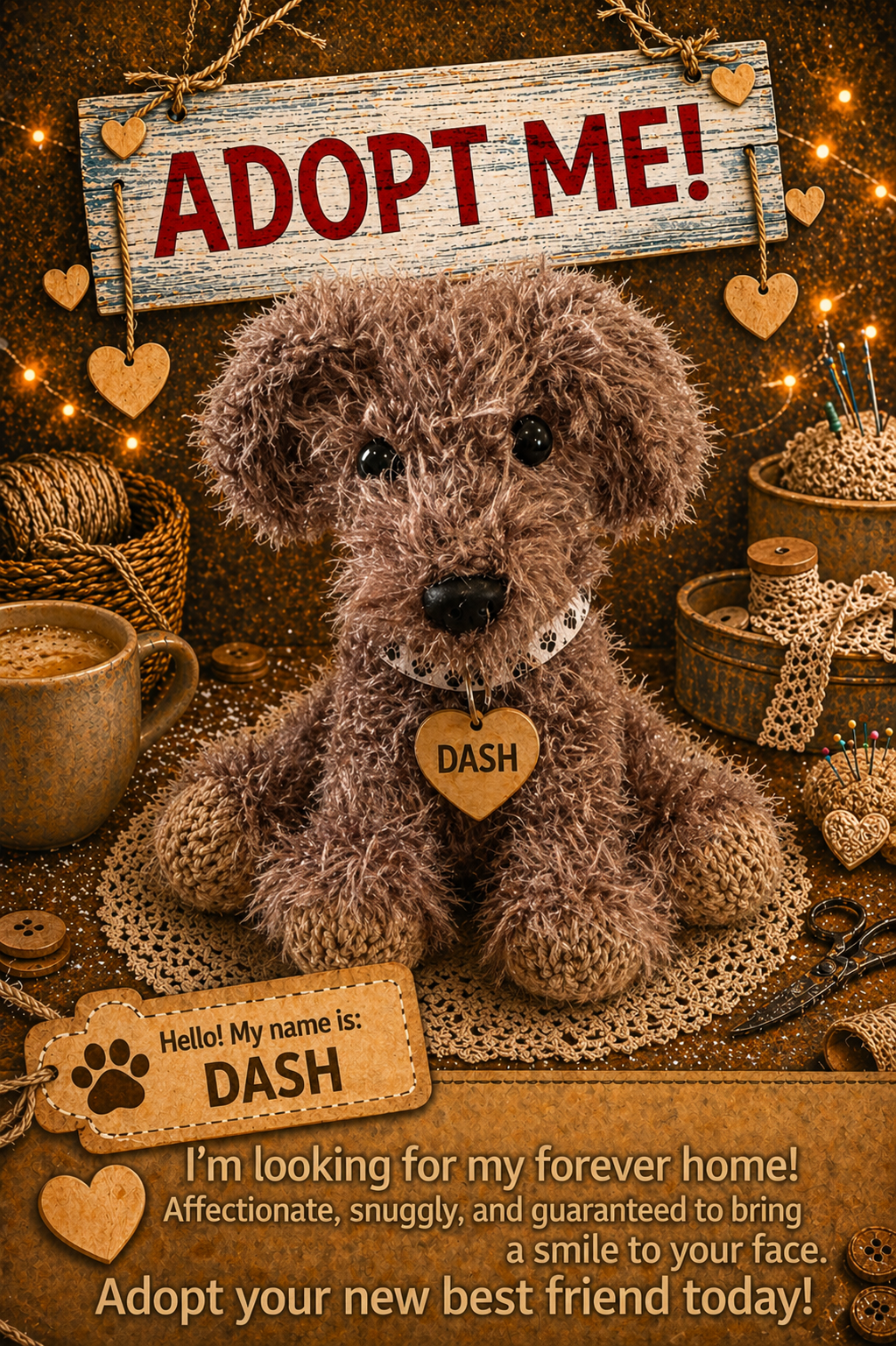 Adopt a Dog - Dash - 14cm