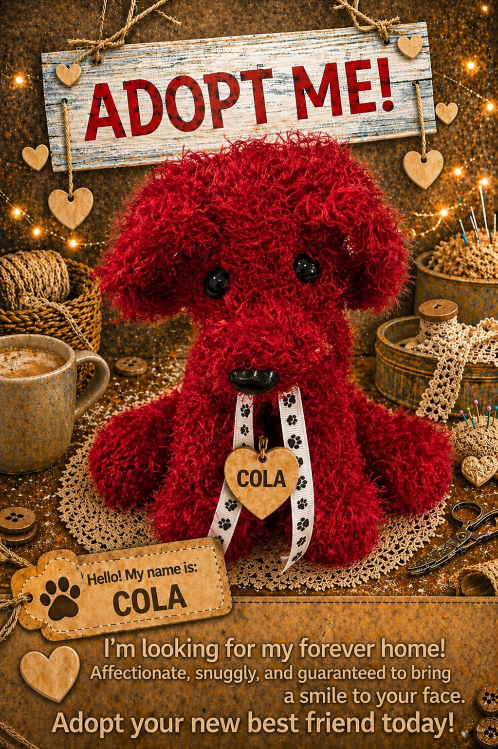 Adopt a Dog - Cola - 16cm