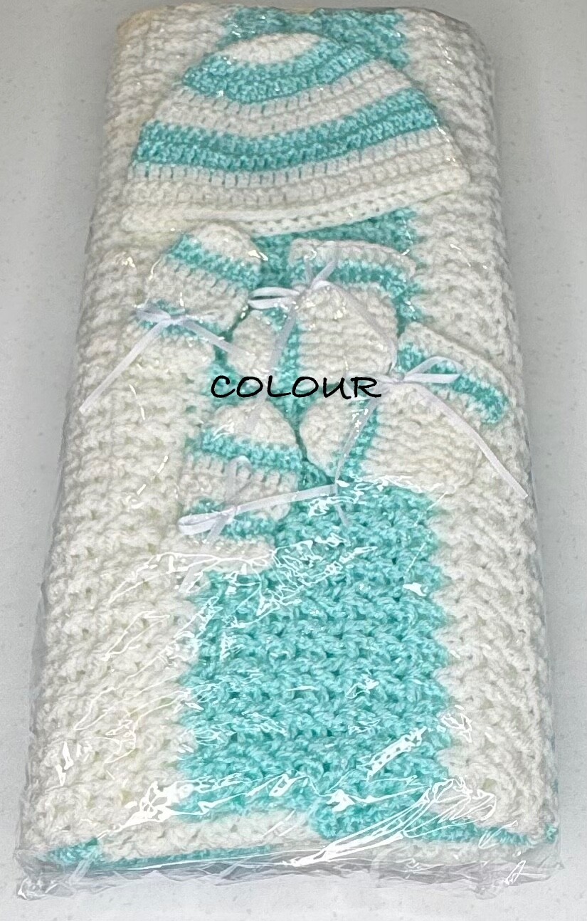 Crochet Baby Sets - Green/White - Image 3