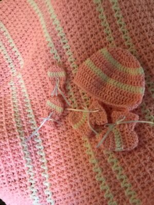 Crochet Baby Sets - Pink/White