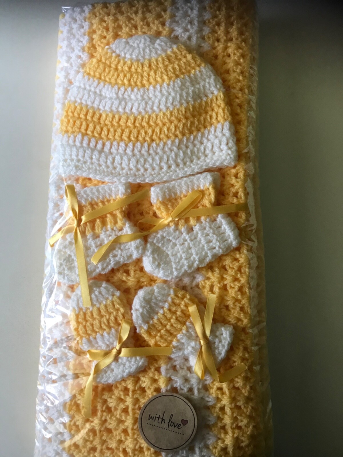 Crochet Baby Sets - Yellow/White - Image 3