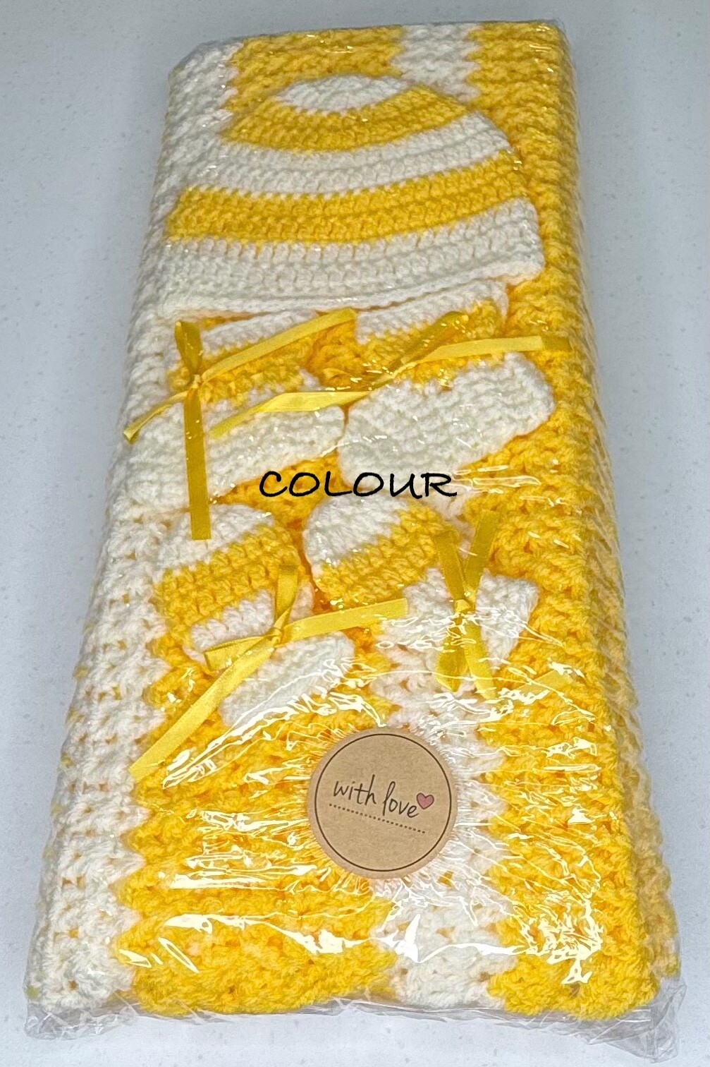 Crochet Baby Sets - Yellow/White - Image 4