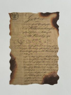 10cm x 14cm Paper - Burnt Pages Fancy Scroll