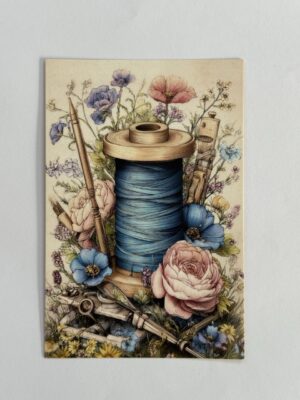 15cm x 10cm Post Card - Blue Cotton Reel
