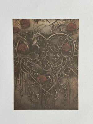 14cm x 10cm Paper - Rose and Heart
