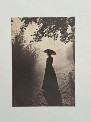 14cm x 10cm Paper - Vintage Woman Standing in the Rain