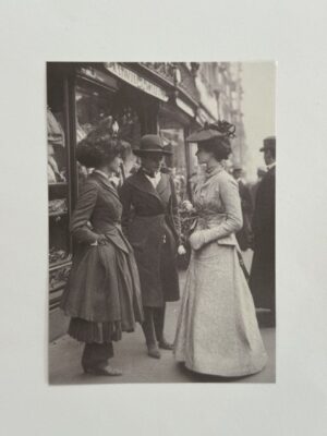14cm x 10cm Paper - Vintage Woman Meeting at Shops
