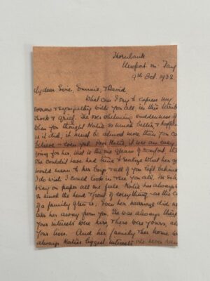 14cm x 10cm Paper - 1932 Letter