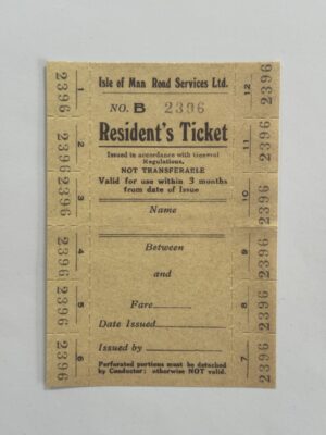 14cm x 10cm Paper - Resident's Ticket