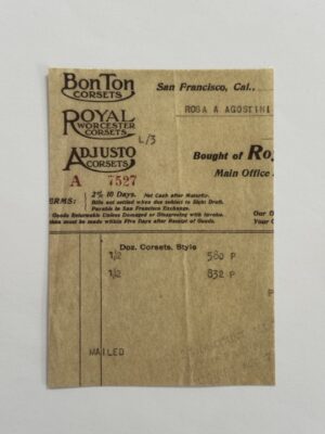 14cm x 10cm Paper - Bon Ton Corsets Invoice