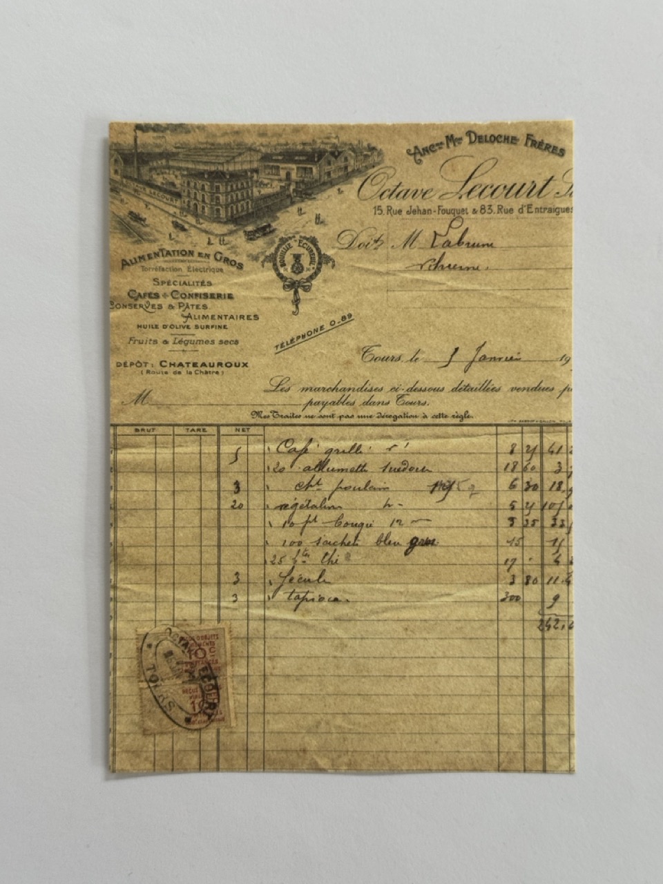 14cm x 10cm Paper - Octave Invoice