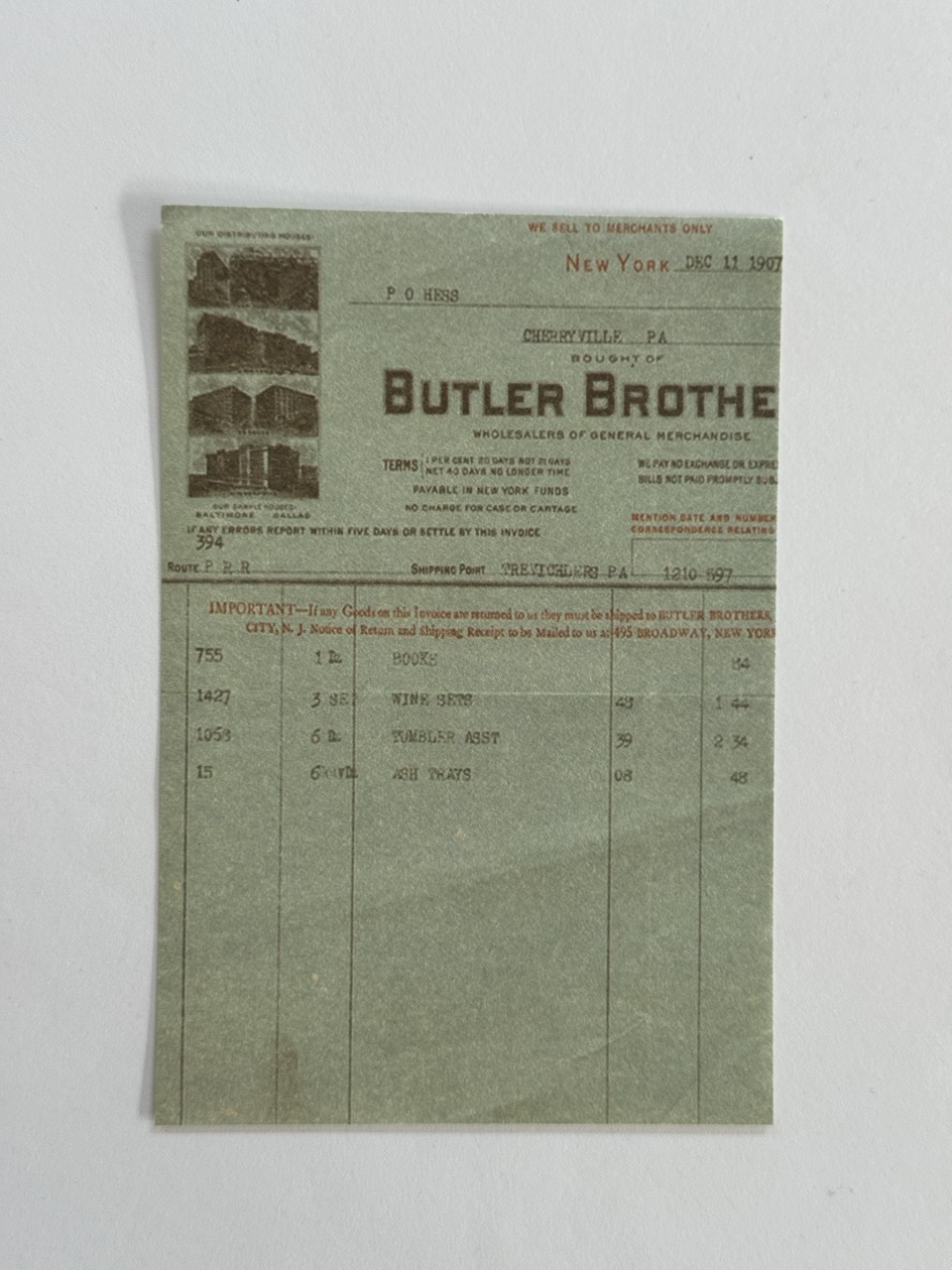 14cm x 10cm Paper - Butler Brothe