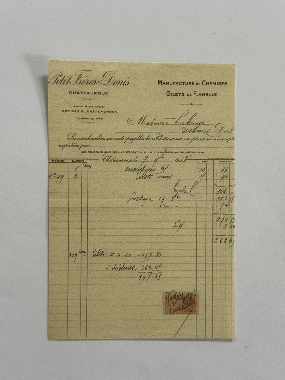 14cm x 10cm Paper - Manufacture De Chemises