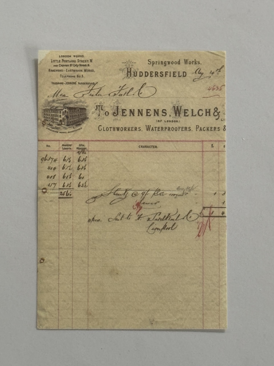 14cm x 10cm Paper - To Jennens Welch