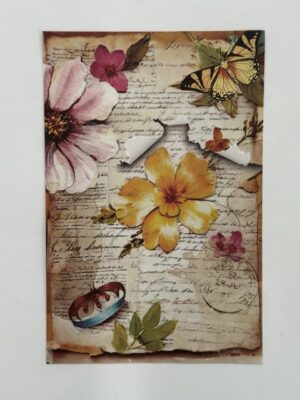 21cm x 14cm Paper - Flower & Butterfly