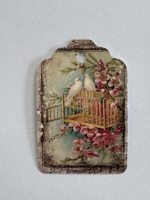 7cm x 4.5cm - Vintage Two White Doves