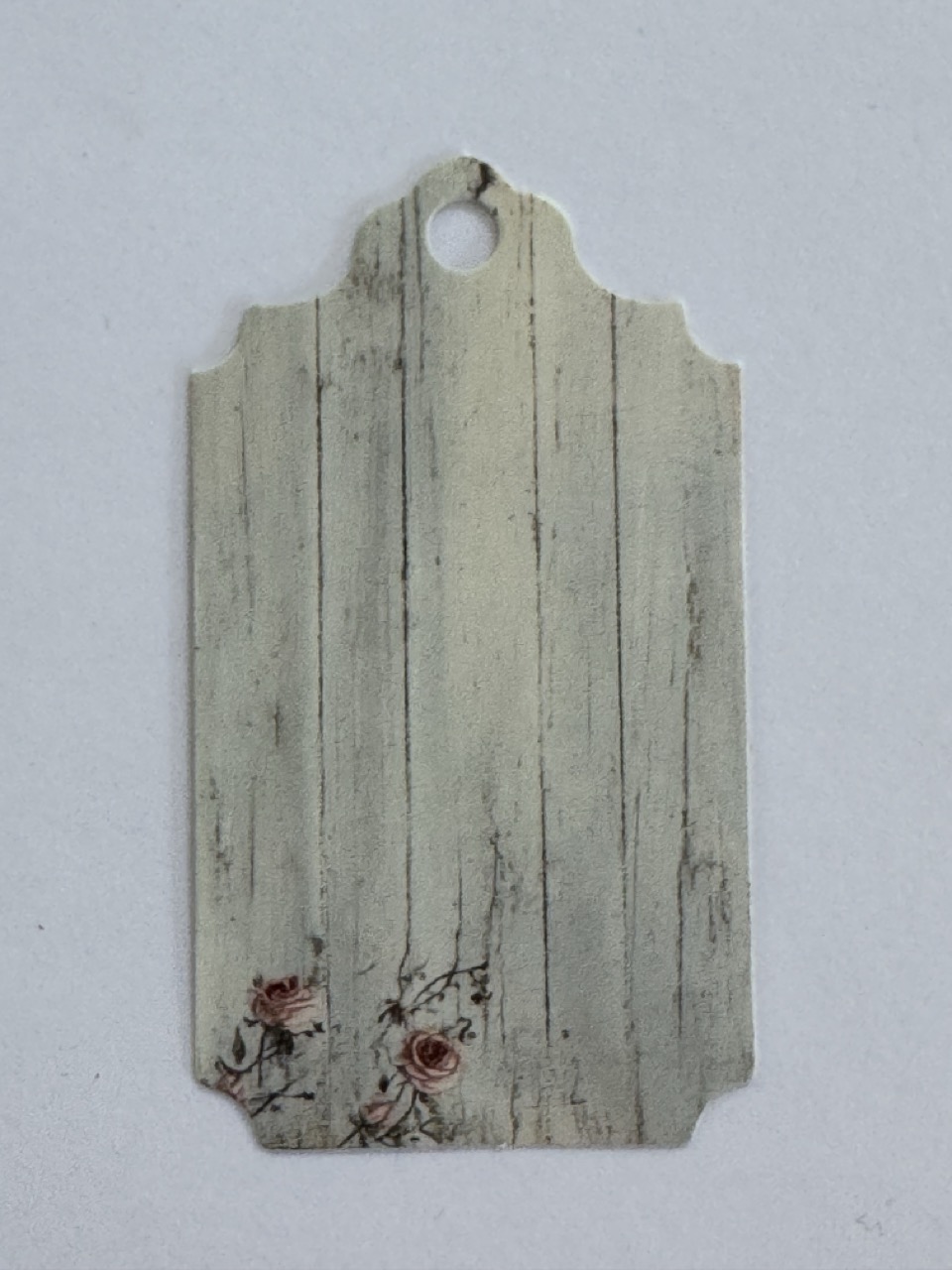 7cm x 4cm - White Wash Woodgrain Tag