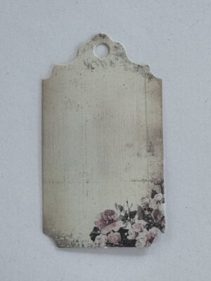 7cm x 4cm - White Wash Floral Tag