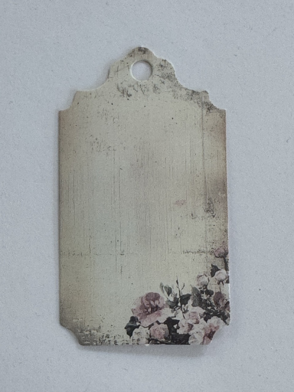 7cm x 4cm - White Wash Floral Tag