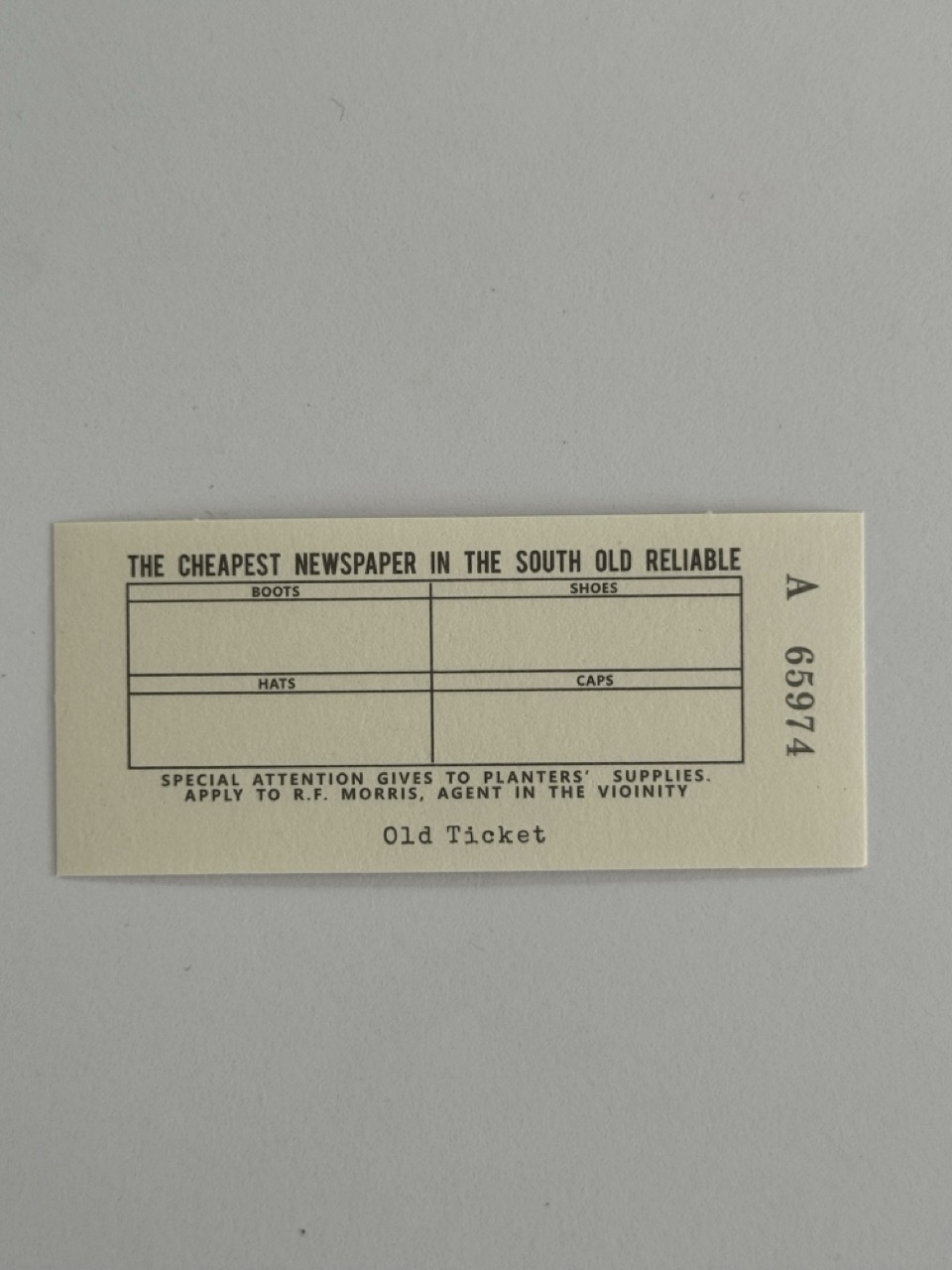 8cm x 3.5cm - Ticket - 65974