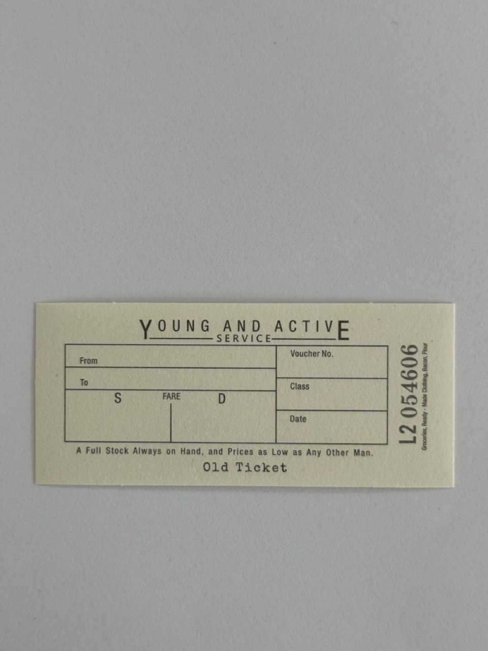 8cm x 3.5cm - Ticket - 054606