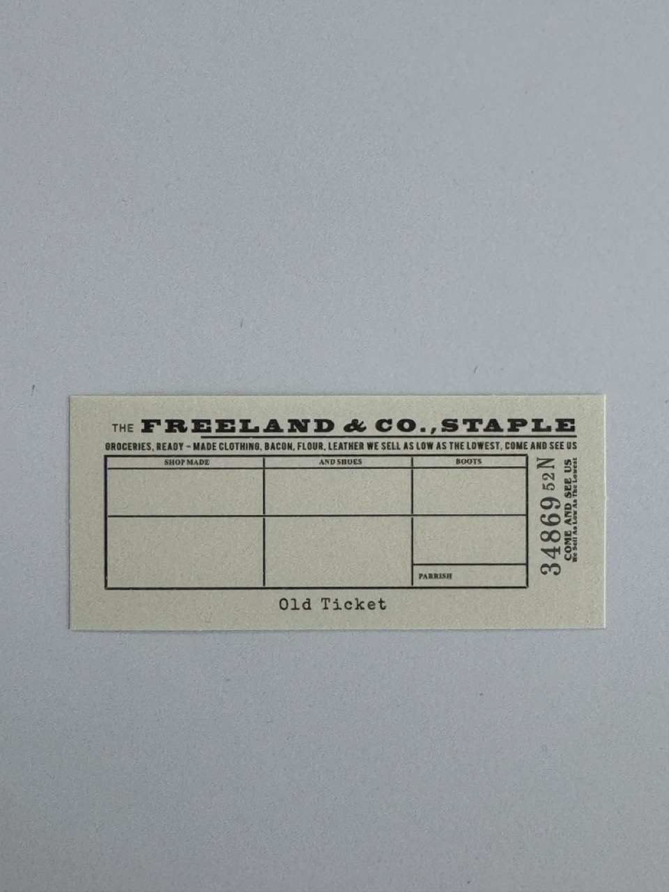 8cm x 3.5cm - Ticket - 34869
