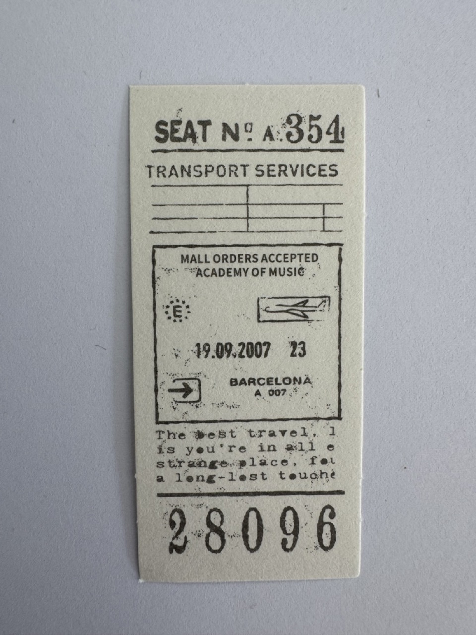7cm x 3cm - Ticket - 28096