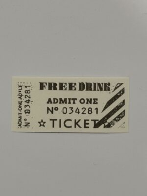 7cm x 3.5cm - Ticket - Free Drink