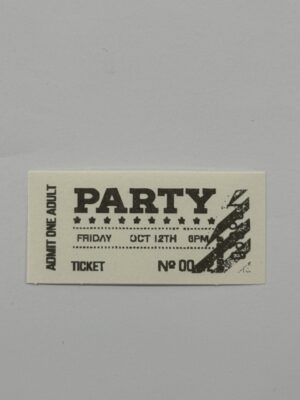 7cm x 3.5cm - Ticket - Party