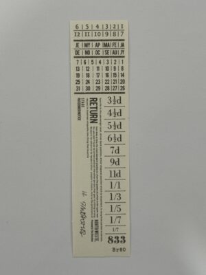 13.5cm x 3.5cm - Ticket - 833