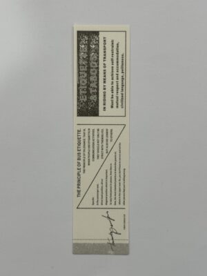 13.5cm x 3.5cm - Ticket - Bus Etiquette