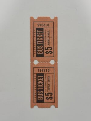 13.5cm x 3.75cm - Ticket Bus Ticket