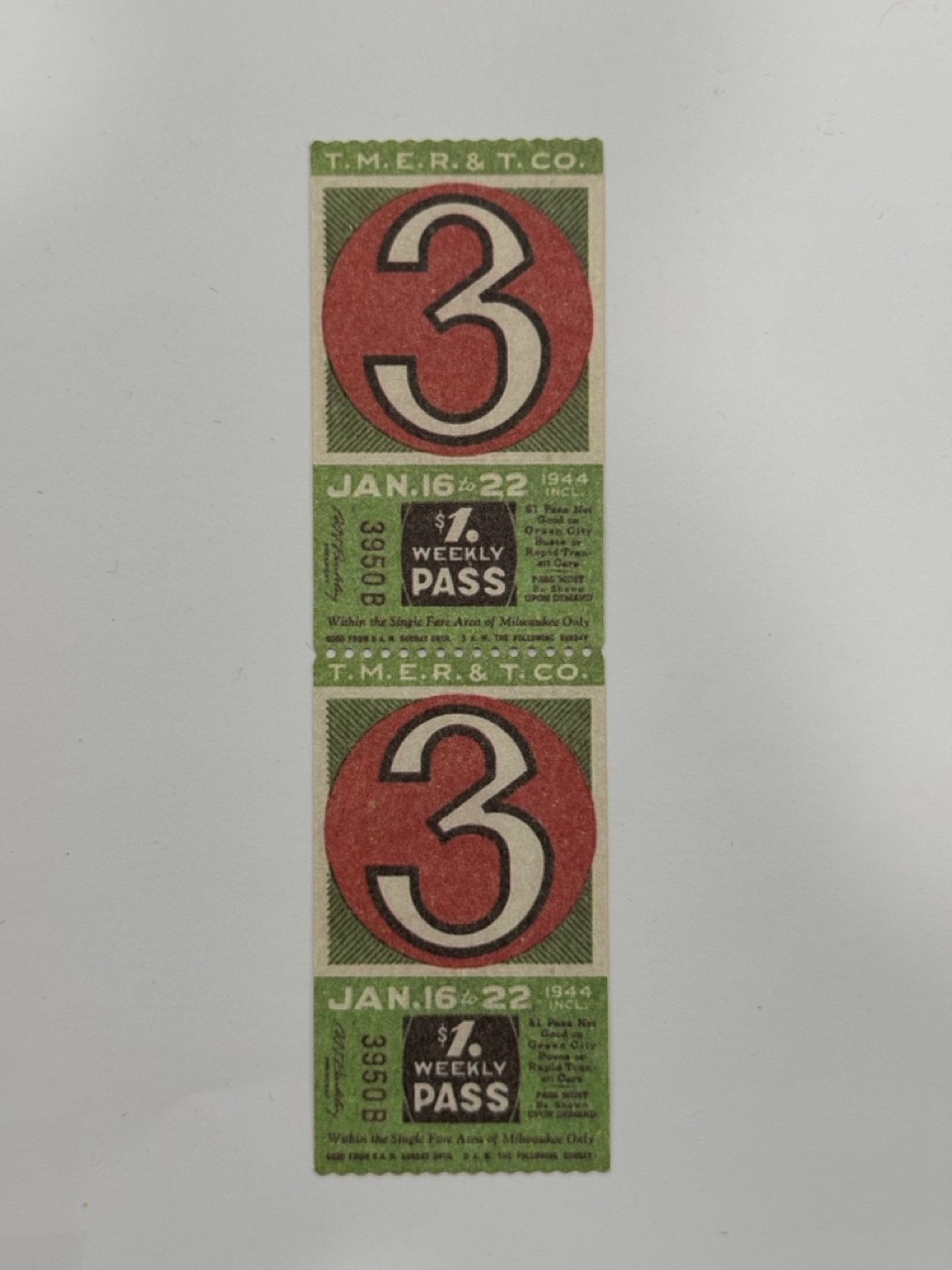 13.5cm x 3.75cm - Ticket 3