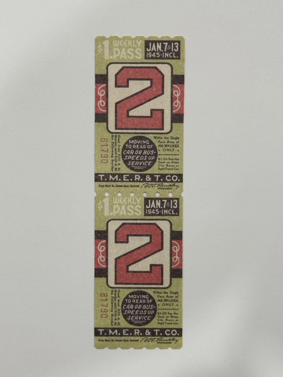 13.5cm x 3.75cm - Ticket 2