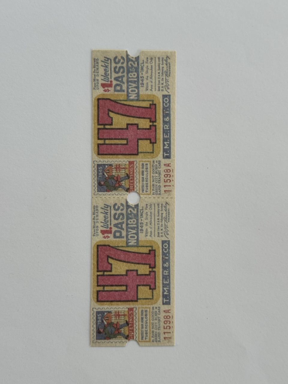 13.5cm x 3.75cm - Ticket 47