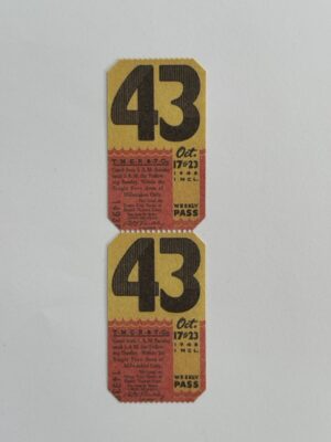 13.5cm x 3.75cm - Ticket 43