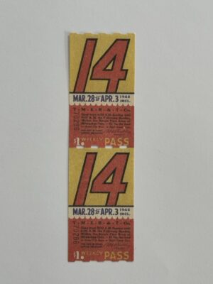13.5cm x 3.75cm - Ticket 14